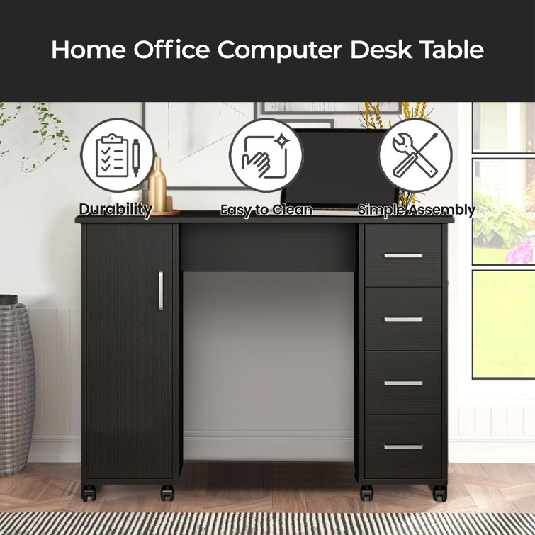 Latitude Run® Office Computer Desk Table With Drawers Wayfair Canada